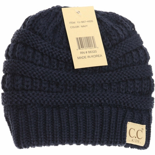 Kids Solid C.C Beanie Navy
