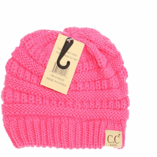 Kids Solid C.C Beanie New Candy Pink