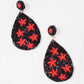 Caroline Hill Black Red Clinton Star Earrings