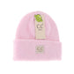 Baby C.C Suede Patch Beanie Hat Pink