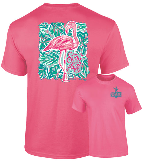 Southernology Youth Pink Flamingo Strut Your Stuff T-Shirt