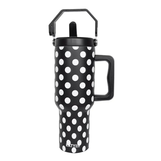 Katydid Black & White Polka Dots Tumbler