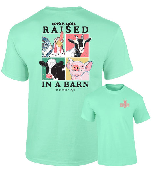Southernology Raised in a Barn Animals Comfort Color Island Reef T-Shirt