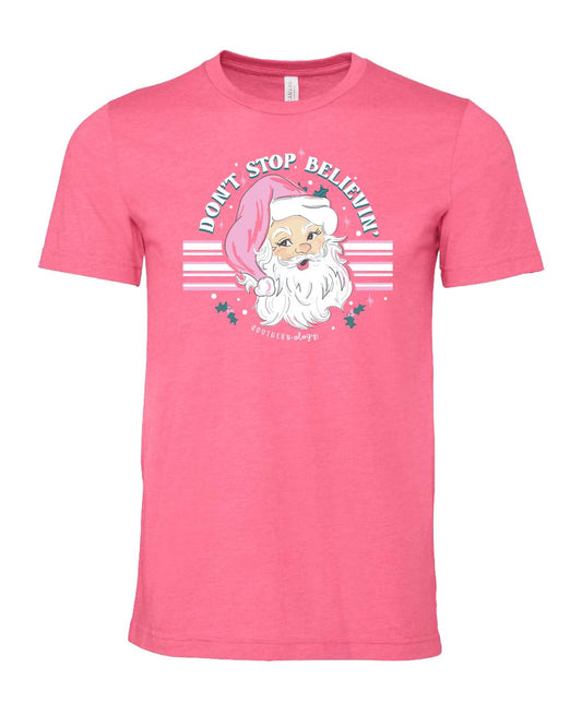 Southernology Retro Pink Santa Statement Tee