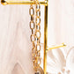 Crystal Avenue Goldtone Come Together Crystal Carabiner Bracelet