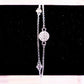 Crystal Avenue Delilah Double Silvertone Link Chain Bracelet