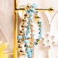 Evelin Goldtone Aqua & Rhinestone Bead Bracelet Set