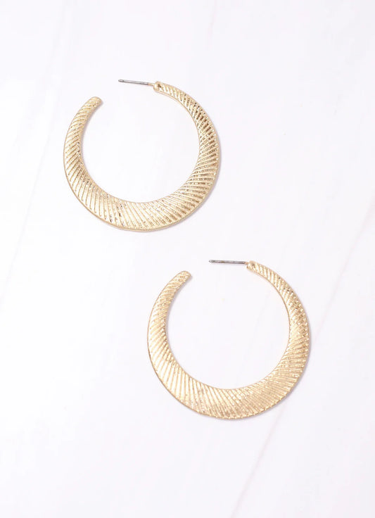 Caroline Hill Gold Torres Textured Hoop Earrings