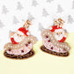 Viola Bejeweled Santa Sleigh Pink Seed Bead Earrings