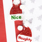 Viola Red Naughty Nice Acrylic Earrings