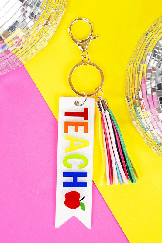 Viola 'Teach' Red Apple Acrylic Keychain