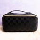 Zenana Get Ready Black Check Expandable Makeup Bag