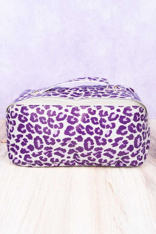 Violetta Leopard Jetsetter Expandable Makeup Bag