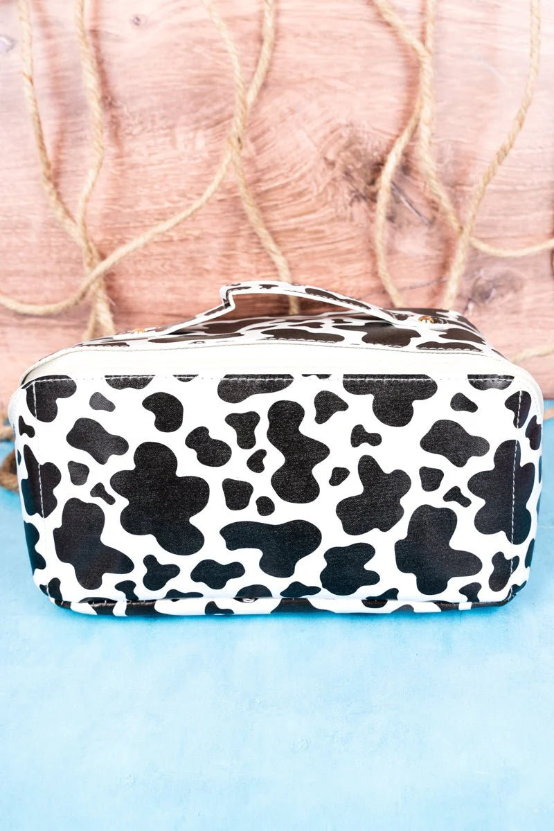 Cassie Cow Jetsetter Expandable Makeup Bag