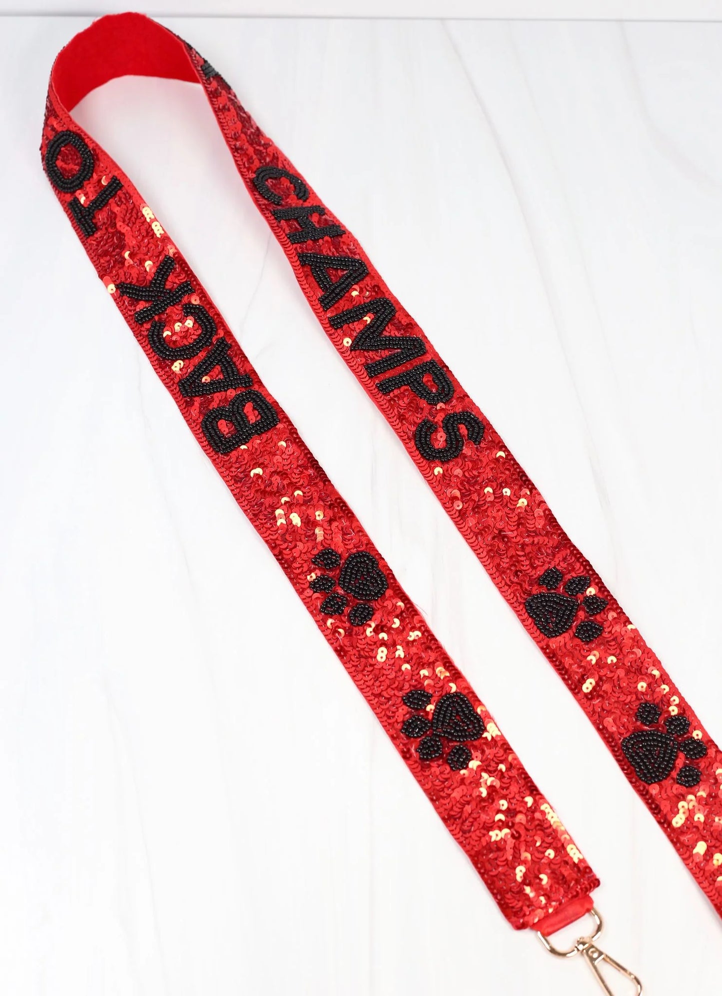 Back To Back Champs Sequin Crossbody Strap RED