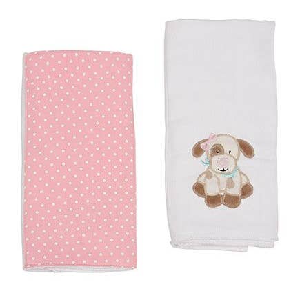 Mollie The Puppy Double Burp Cloth Gift Set