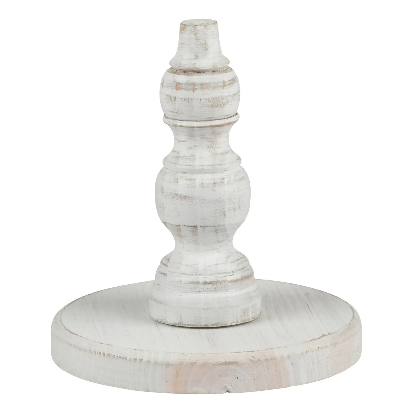 GloryHaus White Distressed Wood Base for Toppers