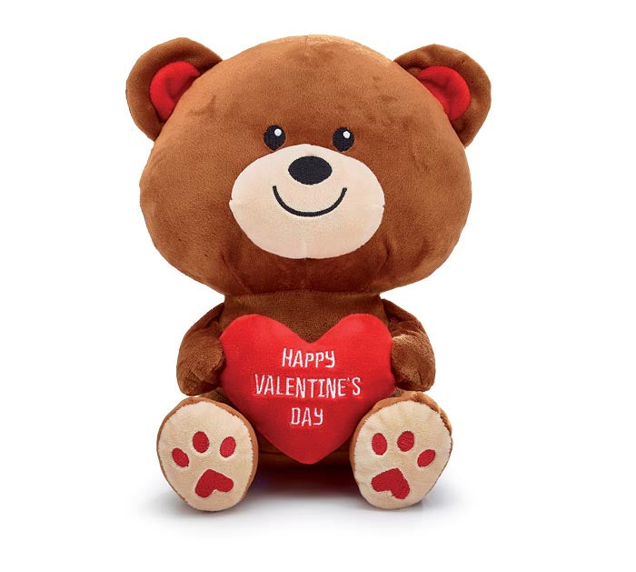 10" BROWN BEAR HOLDING RED HEART