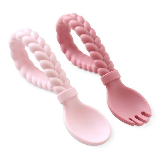 Itzy Ritzy Sweetie Spoons Spoon + Fork Set Pink