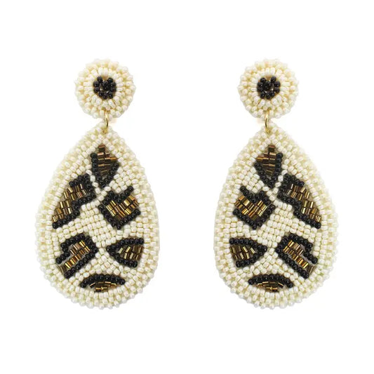 Viv & Lou Crème Cami Leopard Earrings