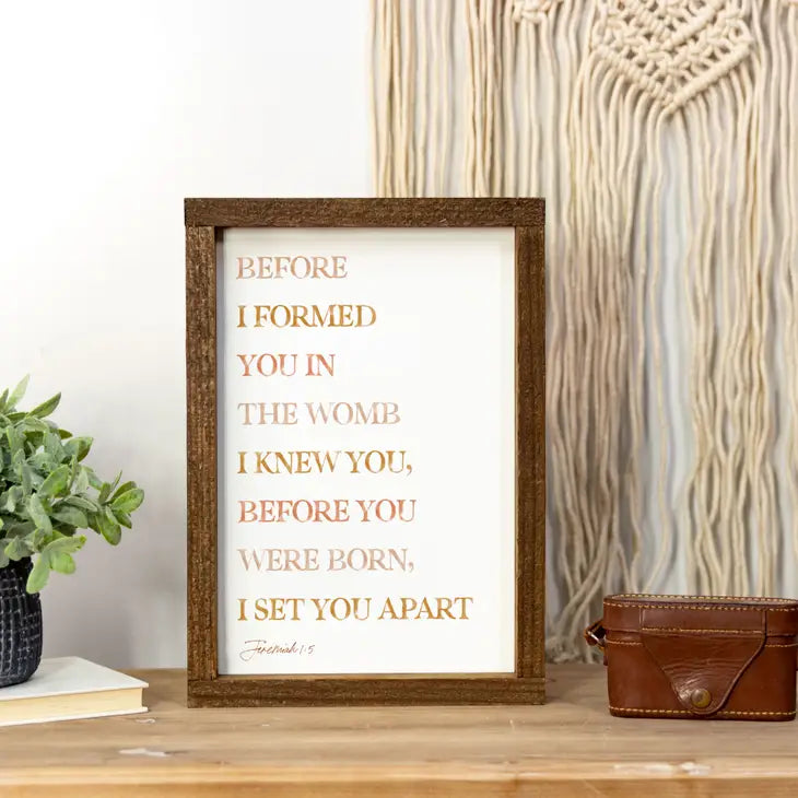 I Set You Apart Verse, Wood Framed Sign
