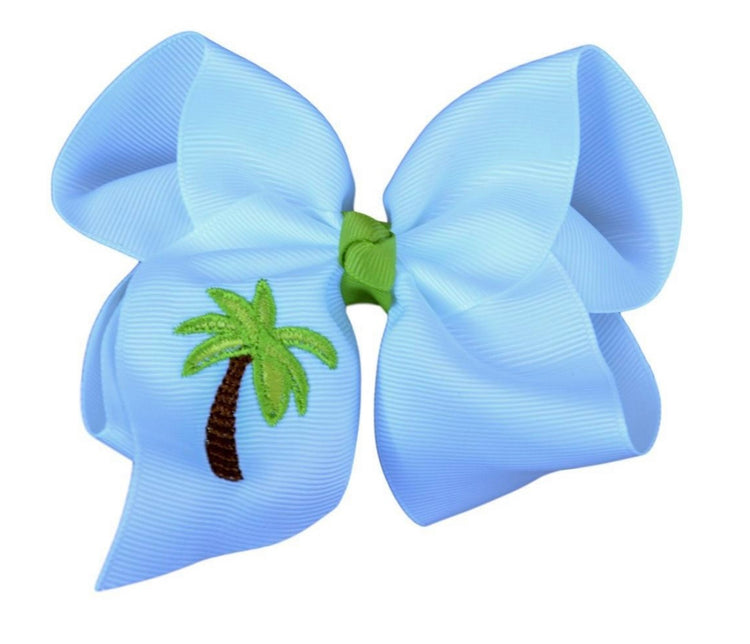 Embroidered Palm Tree Bow