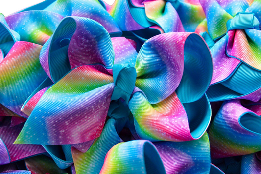 6" Mermaid Kisses Tie Dye Layered Bow