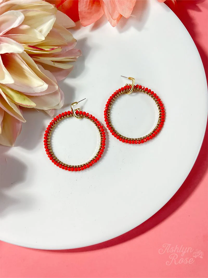 A Bunch of Hoopla Earrings in Red