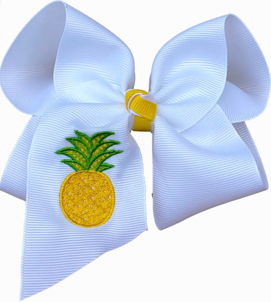 Embroidered Pineapple Bow
