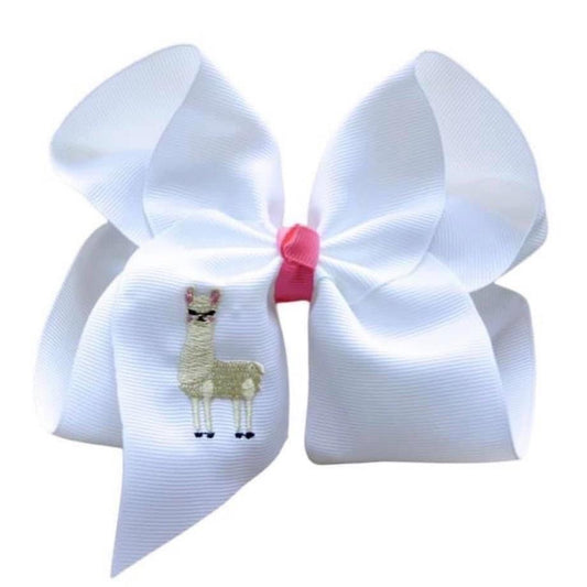 4" Embroidered Llama Bow