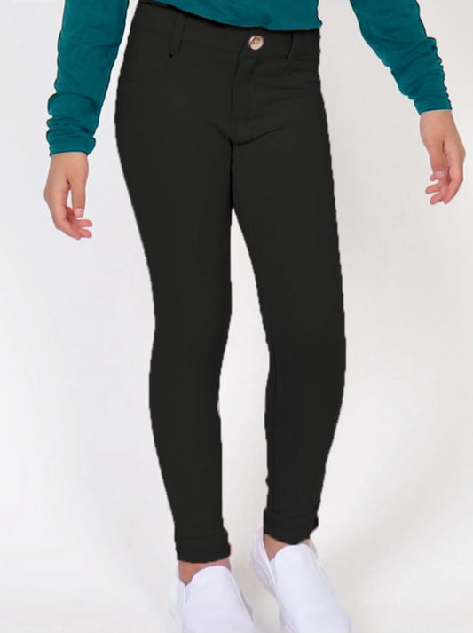 Tweens Black Moleton Skinny Pants