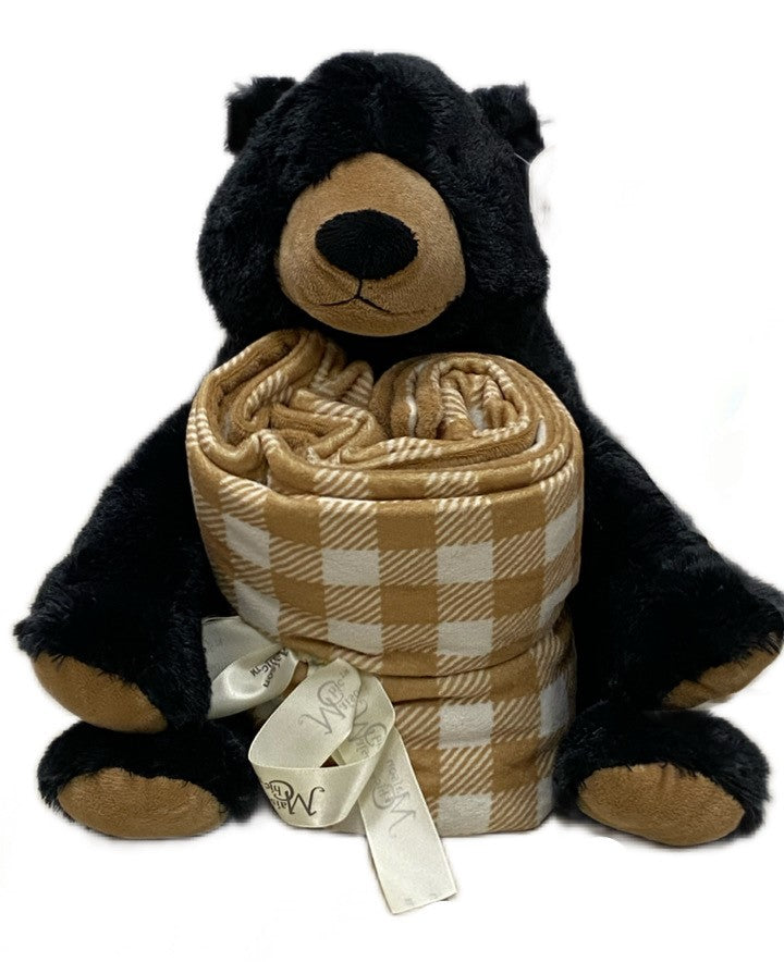 Griffin The Black Bear & Blanket Gift Set