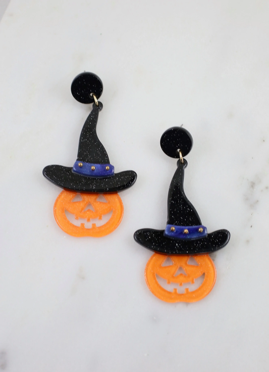 Caroline Hill Spookytown Jack o Lantern Earrings