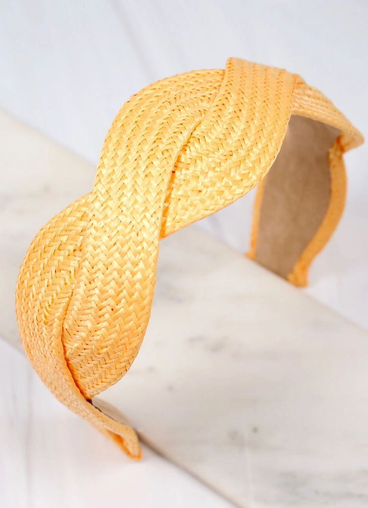 Iverson Straw Headband Tangerine