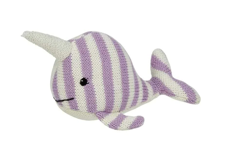 Nina The Narwhal Knit Rattle