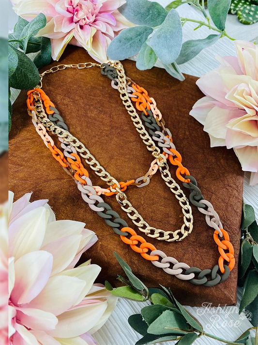 Orange You Glad Three Strand Necklace