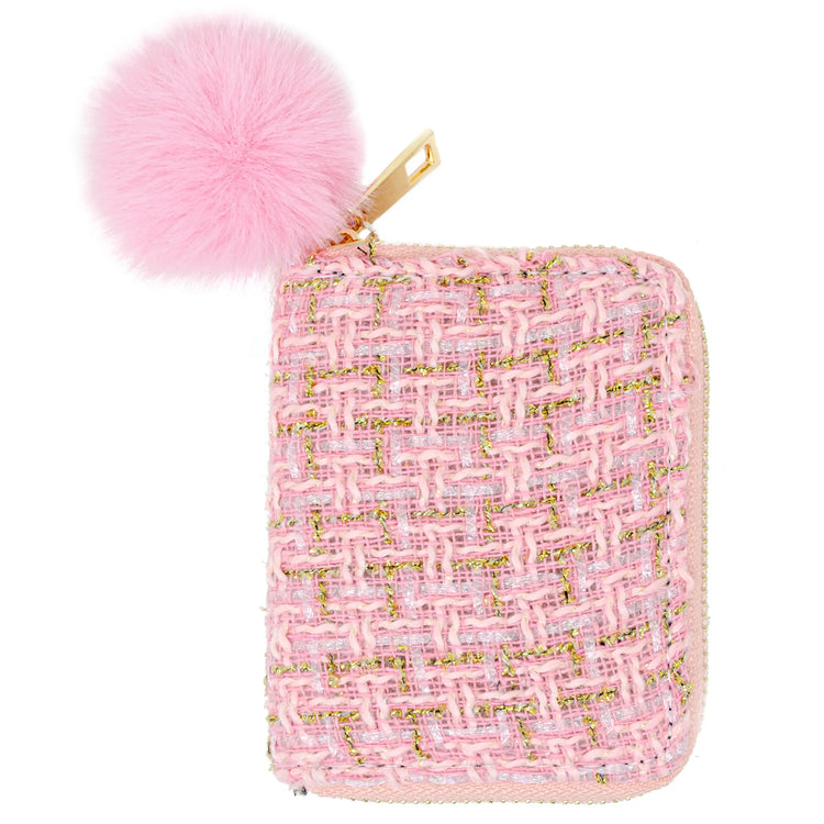 Tweed Wallet Pink