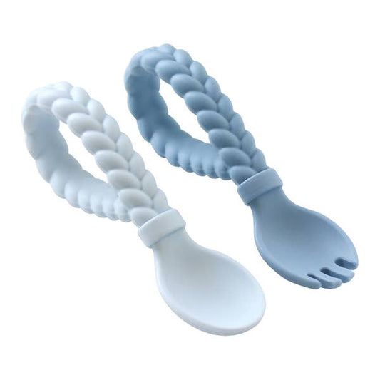 Itzy Ritzy Sweetie Spoons Spoon + Fork Set Blue