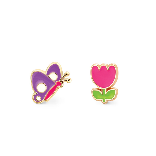 Cutie Enamel Studs Flutter and Flower