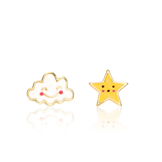 Cutie Enamel Studs Head in the Clouds