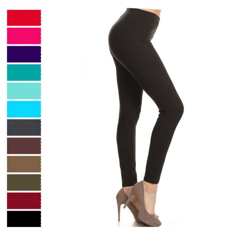 Women’s One Size High Waisted Solid Leggings