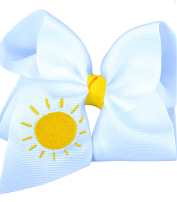 6" Embroidered Sunshine Bow