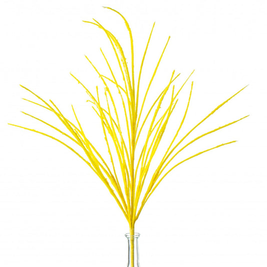 27" Flocked Grass Bush: Yellow