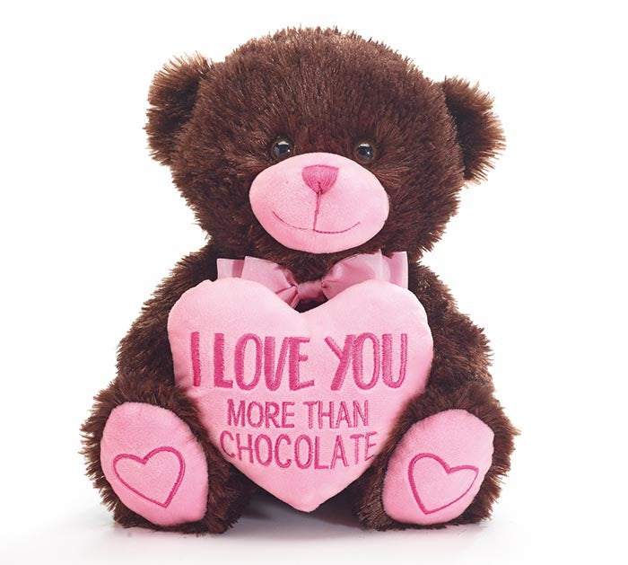 I Love You More Than Chocolate Brown Bear Plush