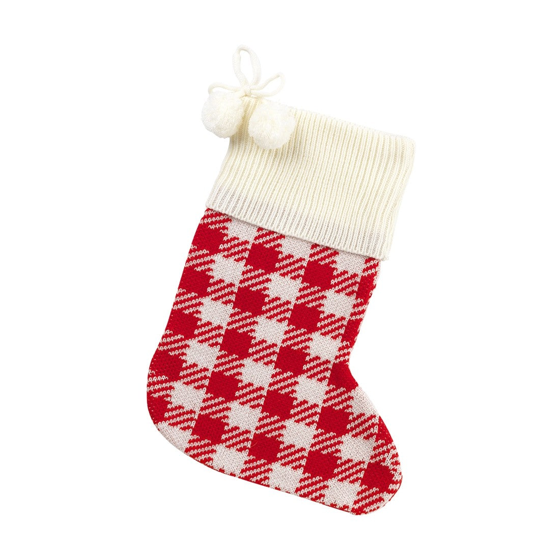 Viv & Lou Red Check Knit Stocking