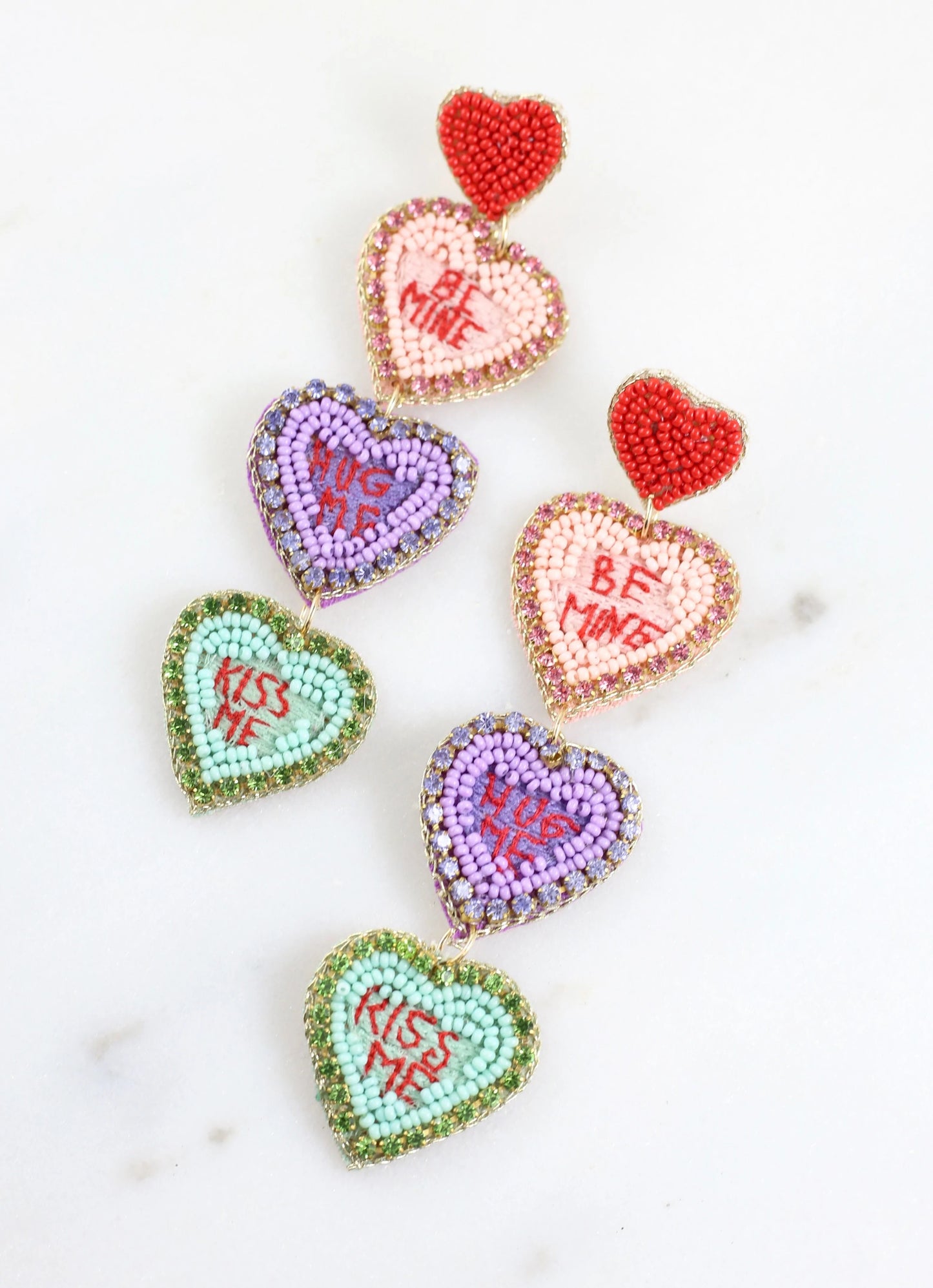 Candy Hearts Drop Earrings