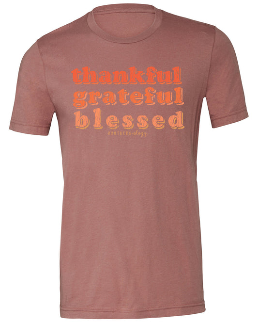 Southernology Thankful Grateful Blessed Statement Tee