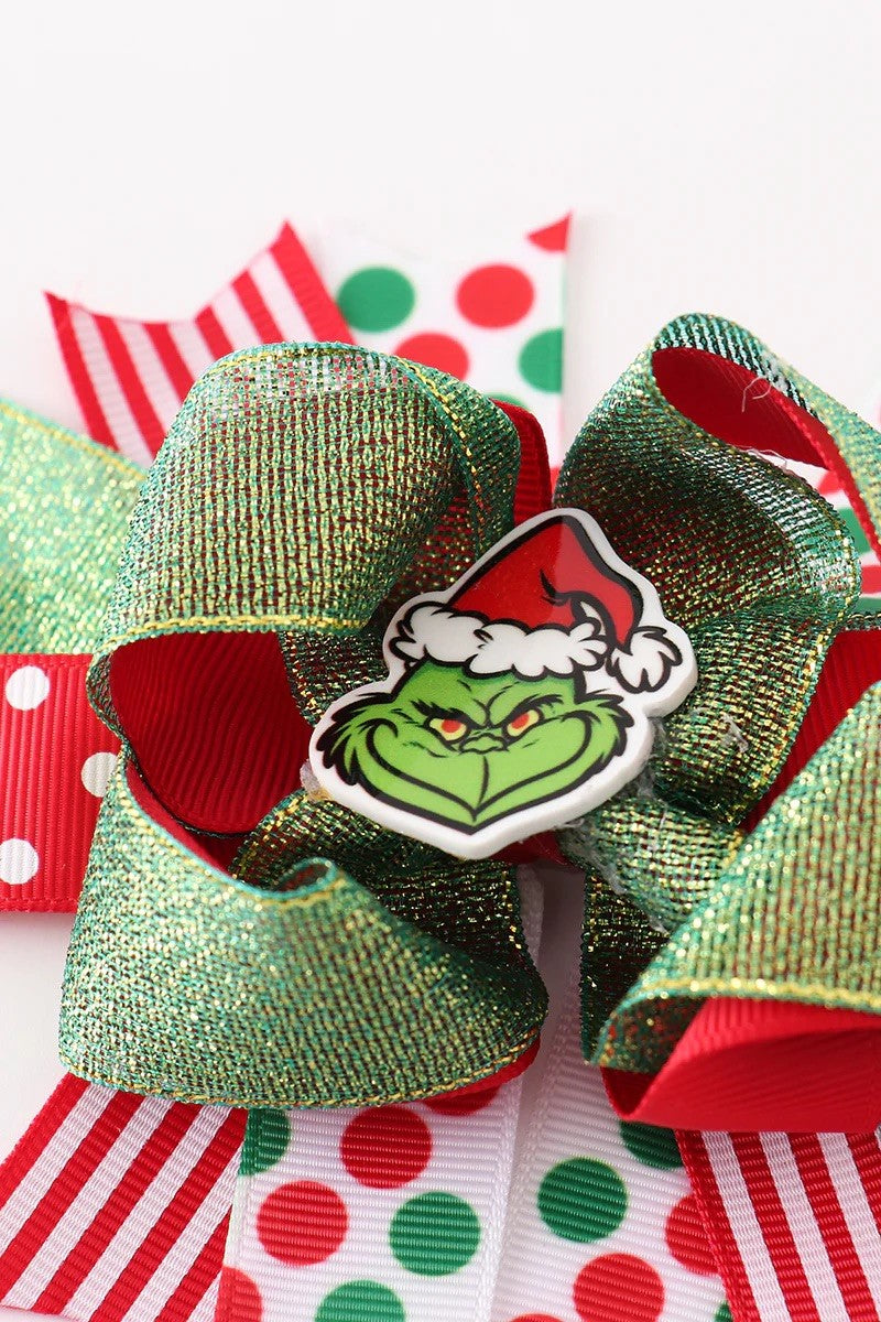 Christmas Grinch Bow