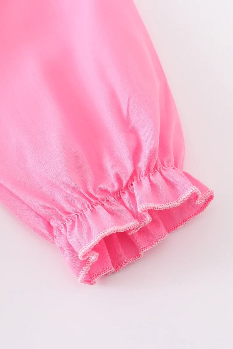 Girls Pink Heart Smocked Tutu Dress
