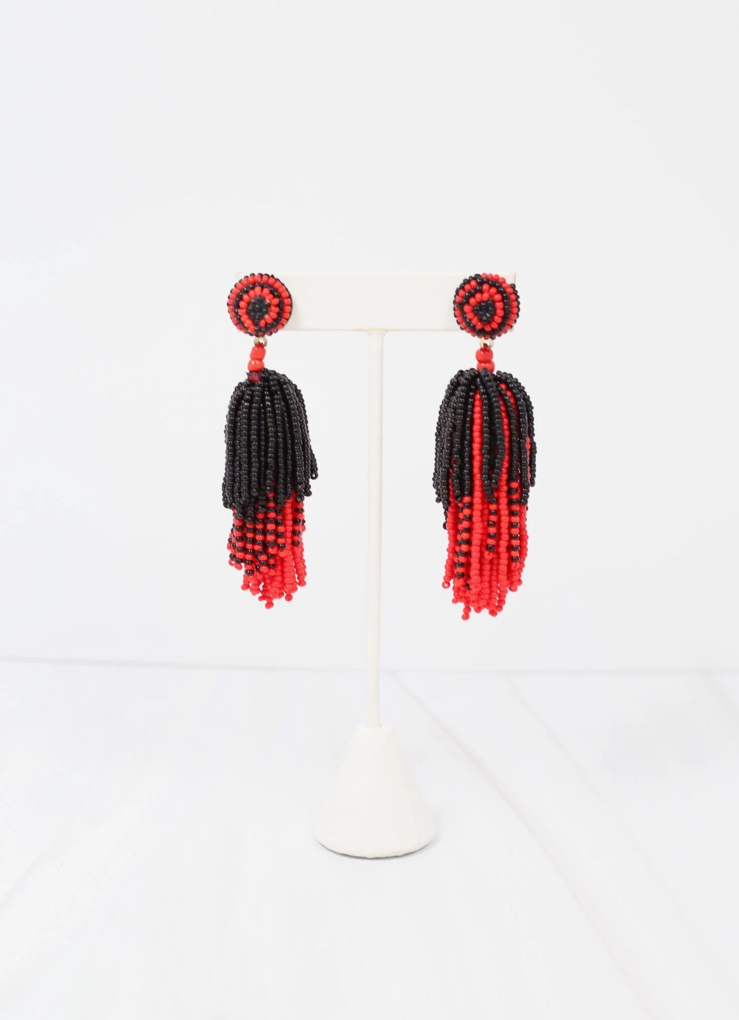 Toomer Beaded Tassel Earring BLACK